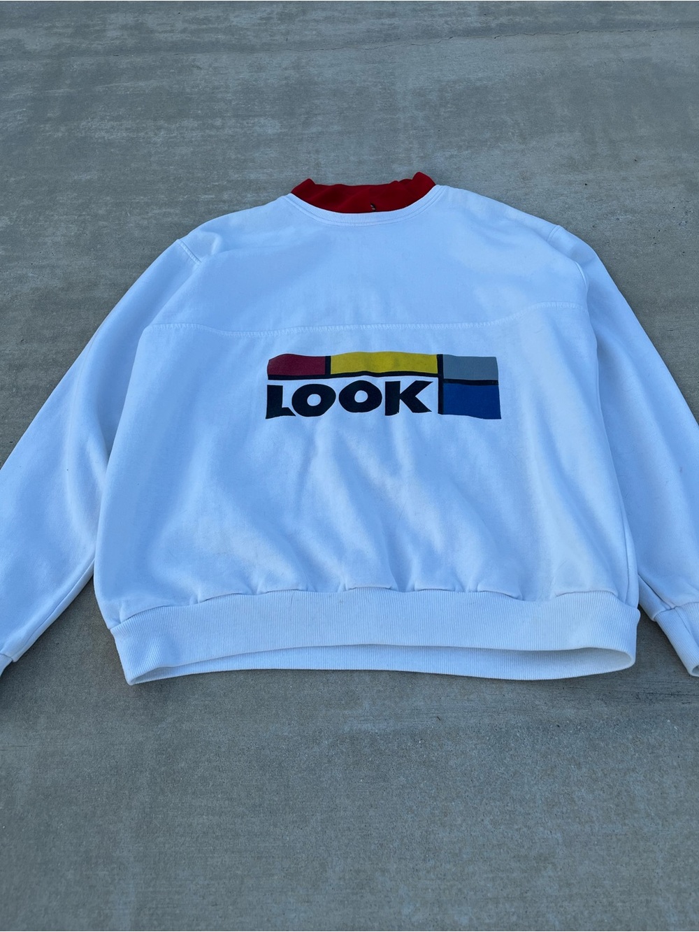 Vintage 80’s Crewneck Sweater with Red Collar size XL - Picture 3 of 8